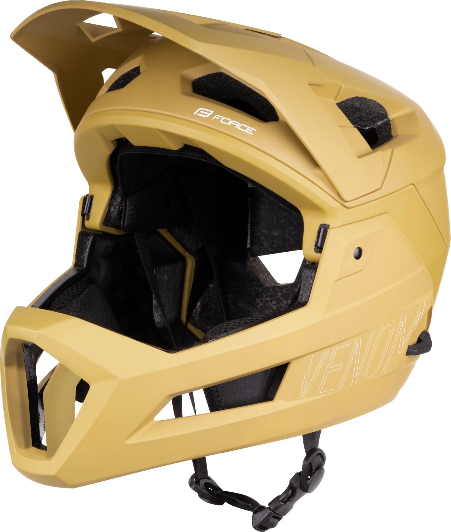 přilba FORCE VENOM downhill, hnědá Velikost: L-XL