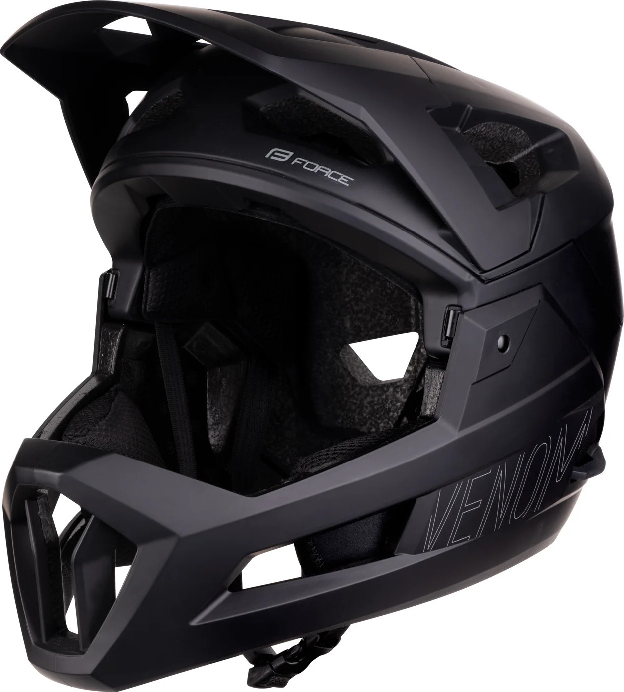 přilba FORCE VENOM downhill, černá Velikost: L-XL