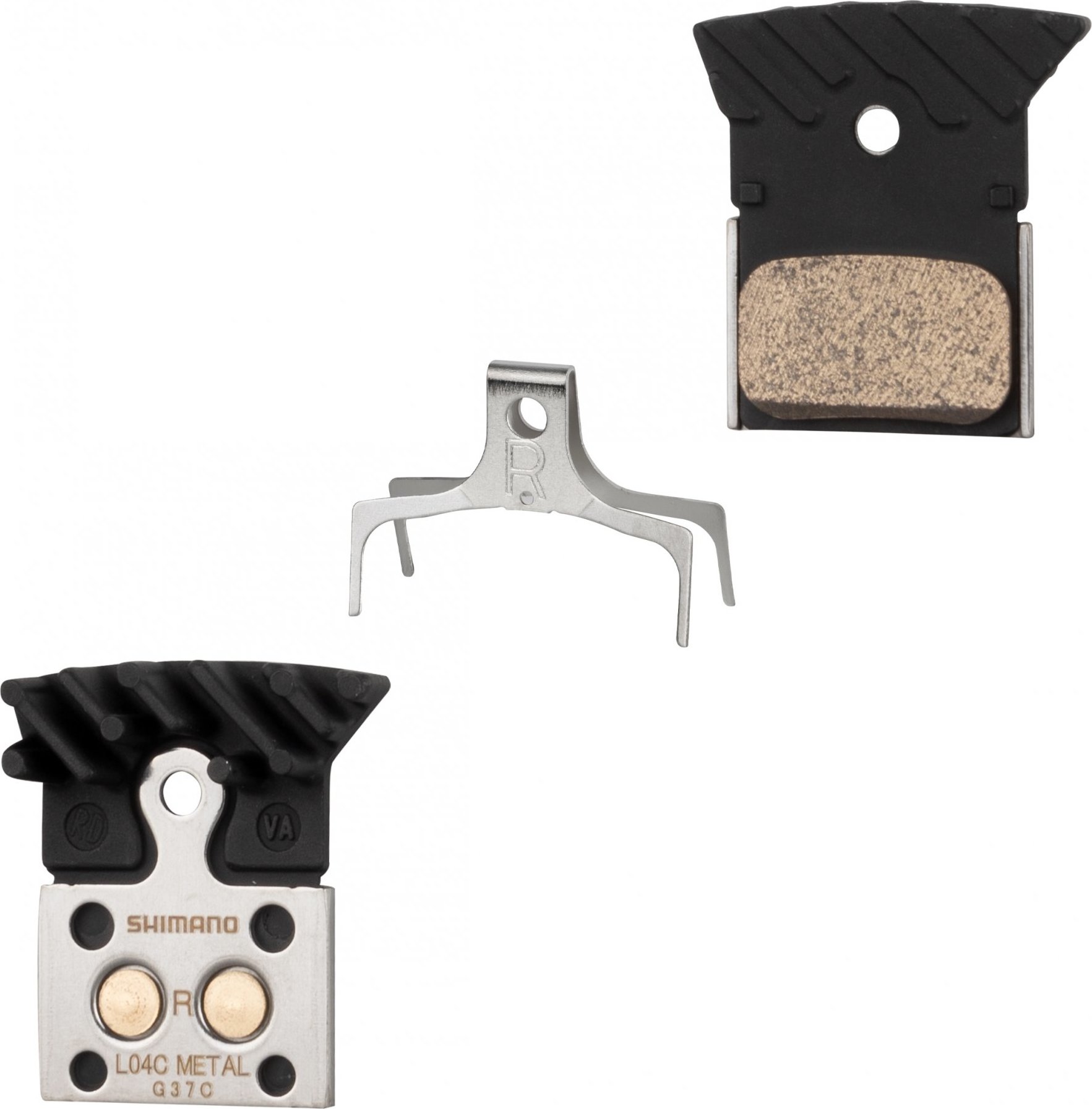 SHIMANO destičky brzd SH L04C kovové,s pružinou+chladič