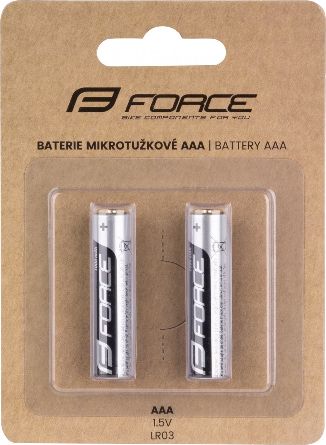 baterie FORCE tužkové AAA / 1,5V 1 x 2 ks