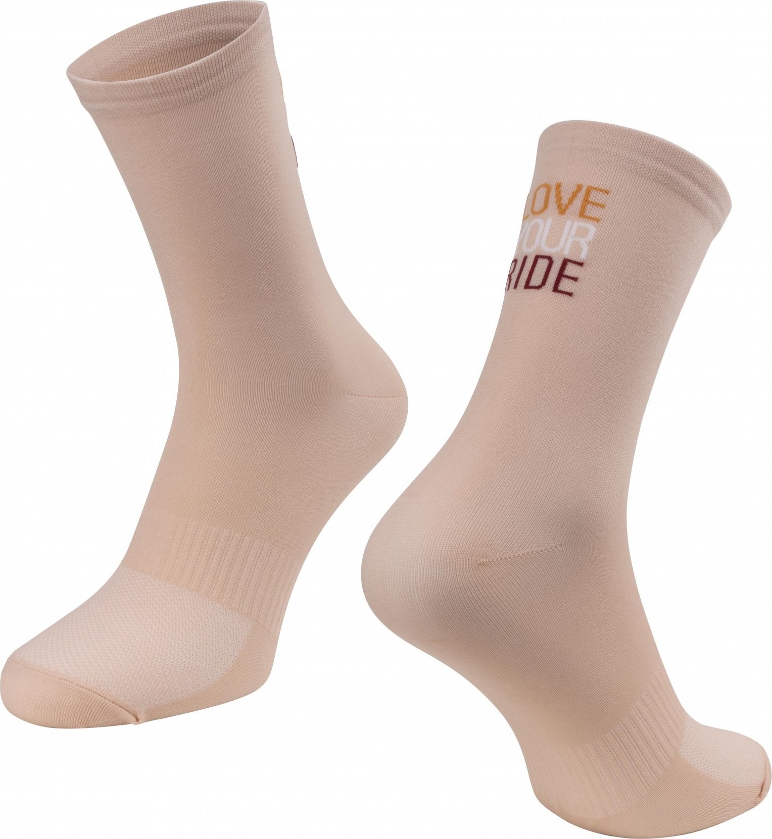 ponožky FORCE LOVE YOUR RIDE, krémové Velikost: S-M/36-41
