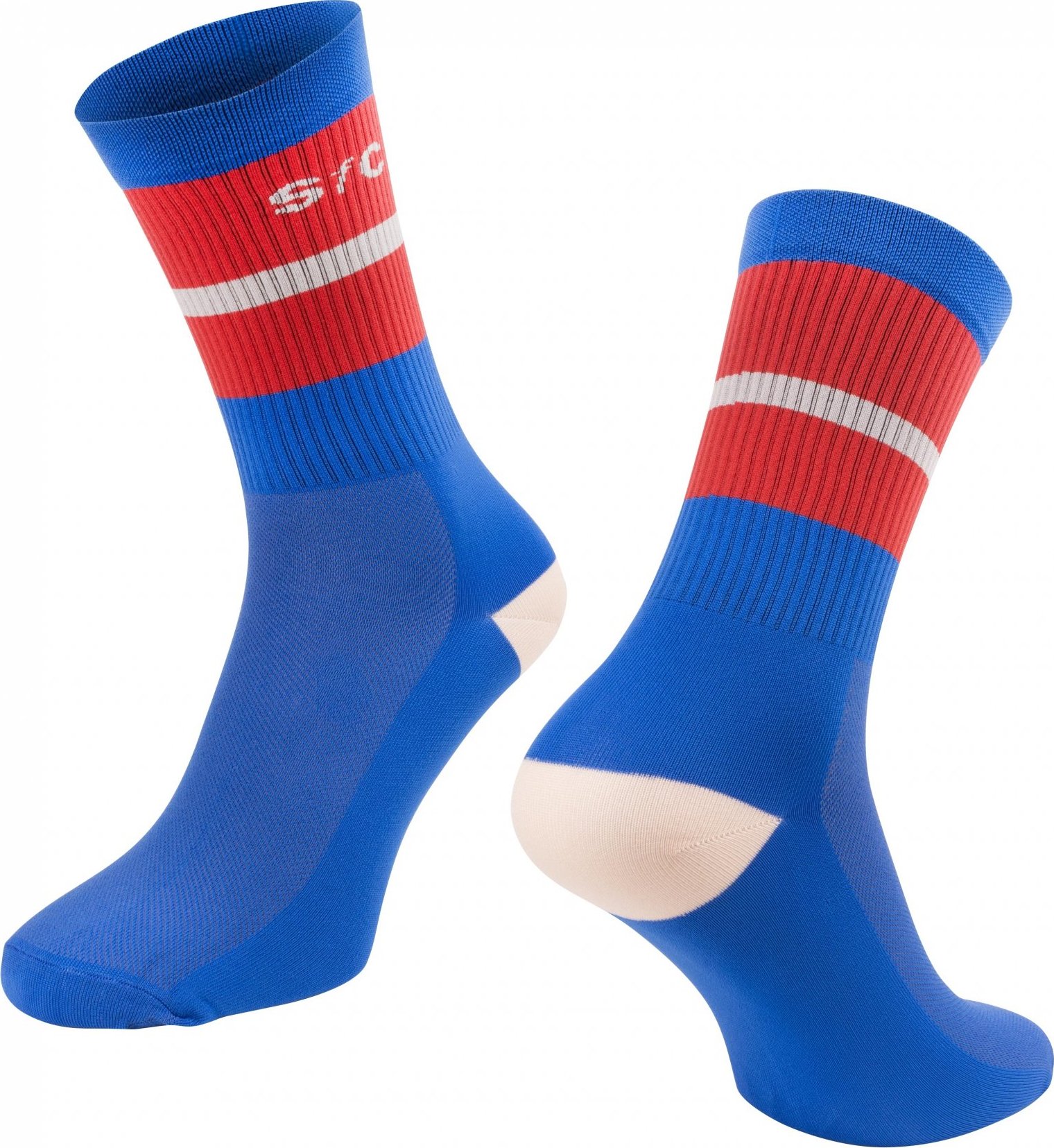 ponožky FORCE STRIPE dlouhé, modré Velikost: S-M/36-41