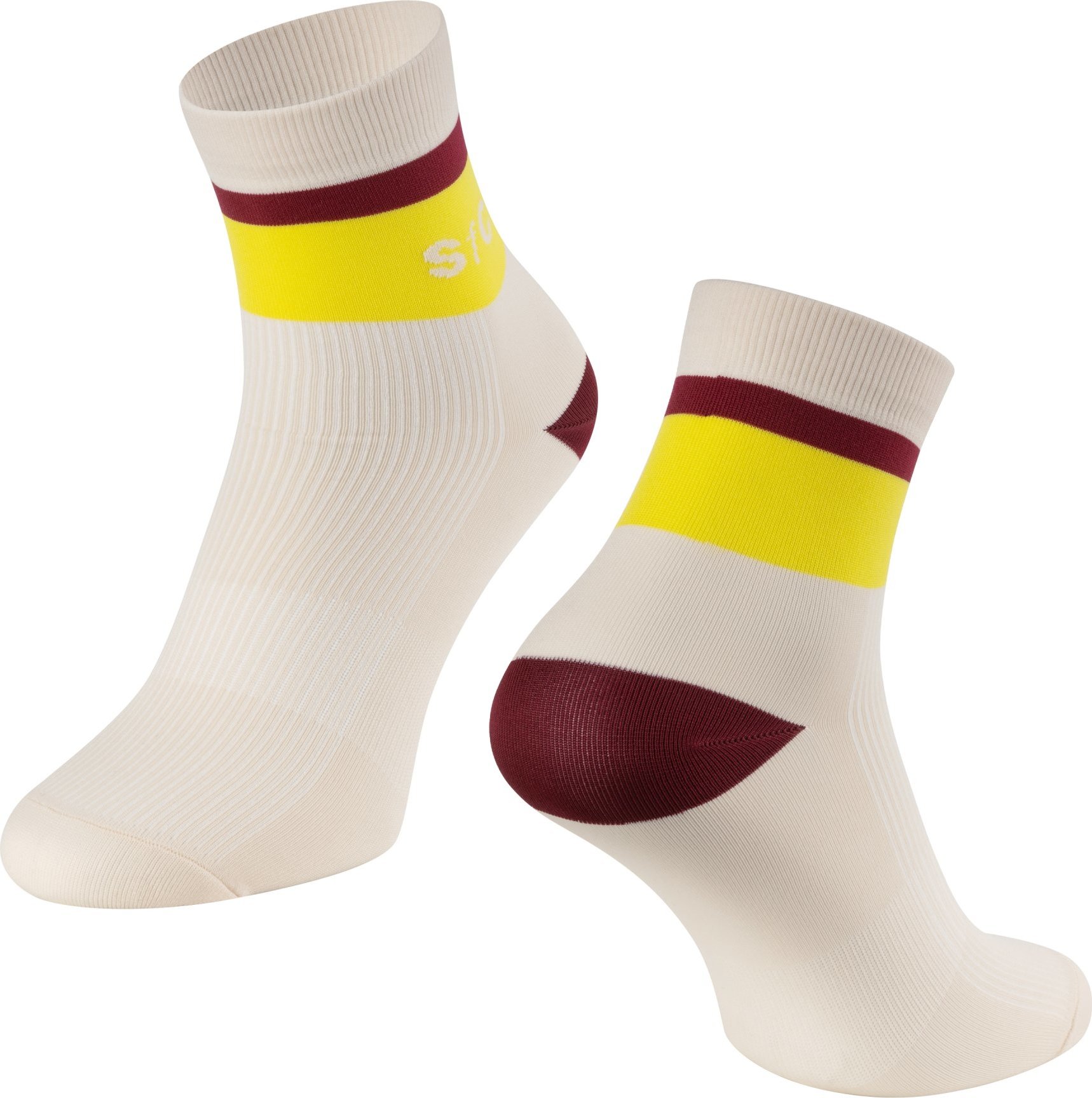 ponožky FORCE STRIPE krátké, krém-žluté Velikost: S-M/36-41