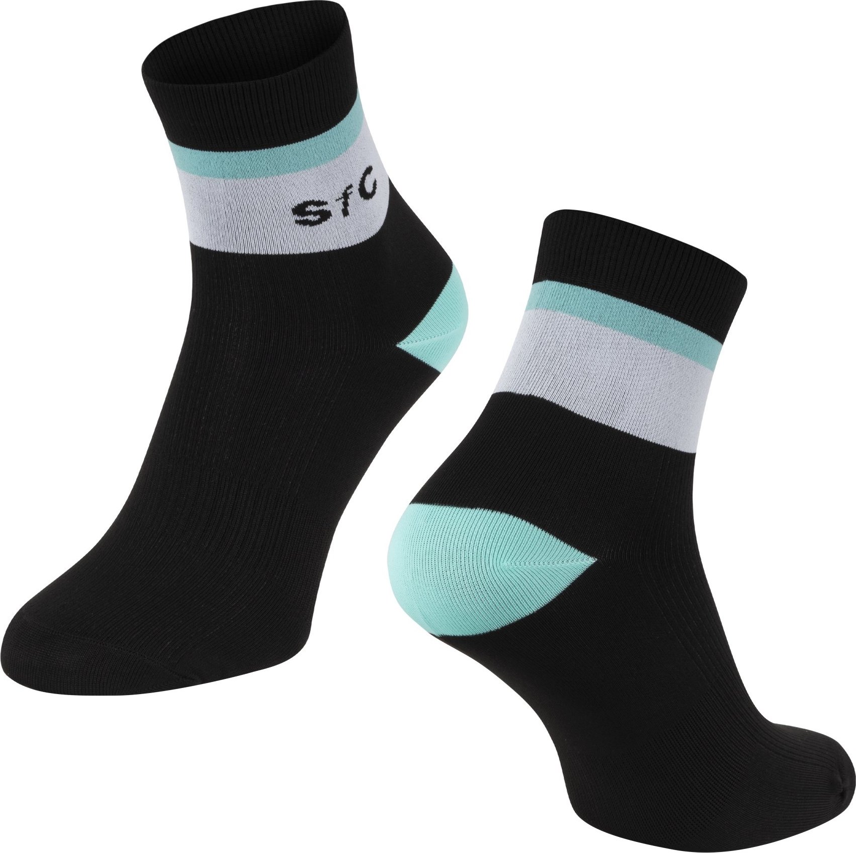 ponožky FORCE STRIPE krátké, černé Velikost: S-M/36-41