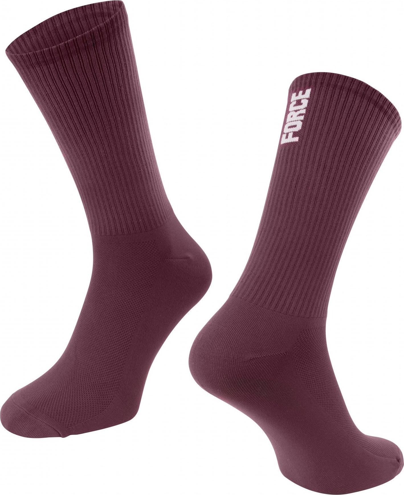 ponožky FORCE LONGER SLIM, vínové Velikost: S-M/36-41