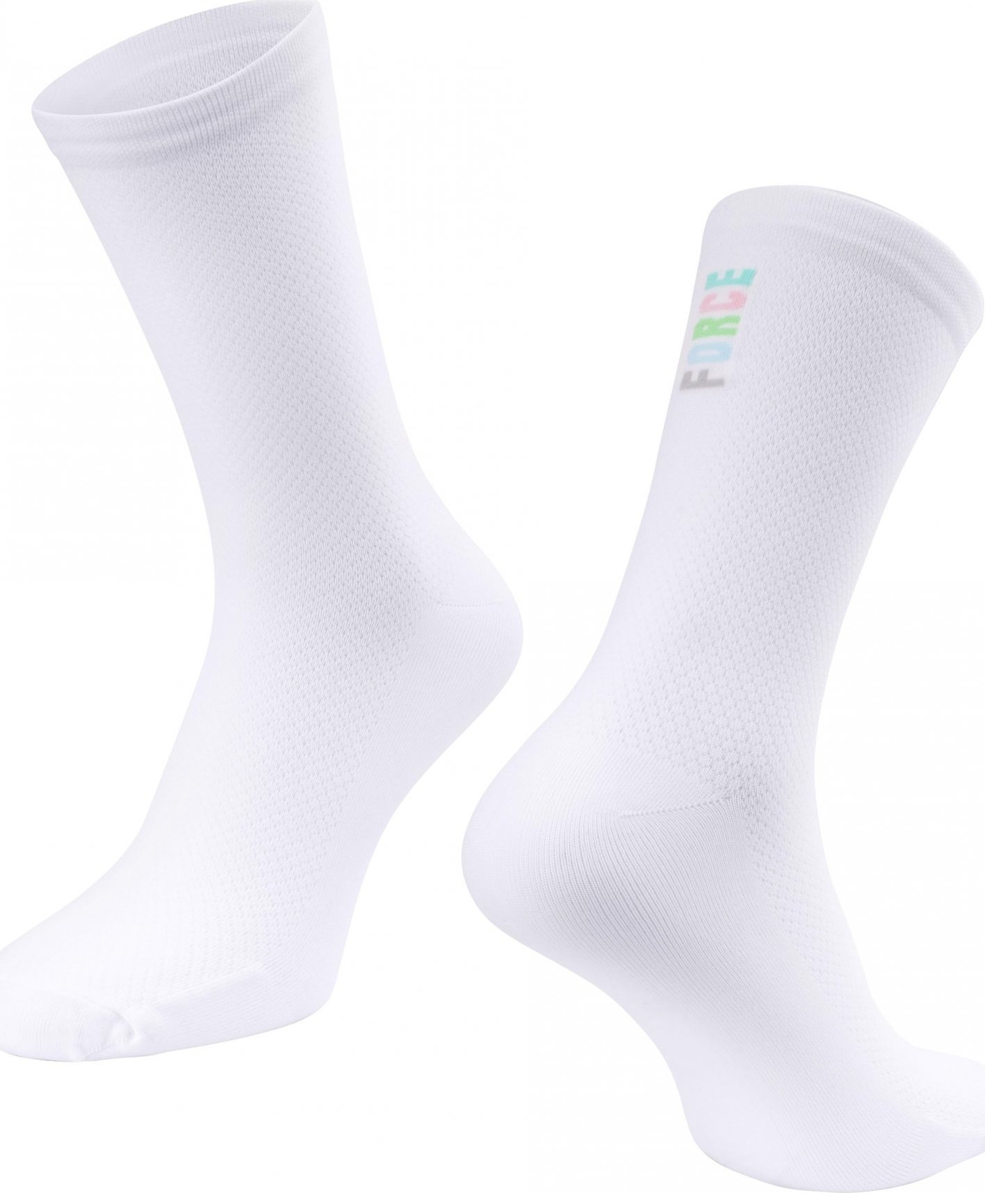 ponožky FORCE COLOUR dlouhé, bílé Velikost: L-XL/42-46