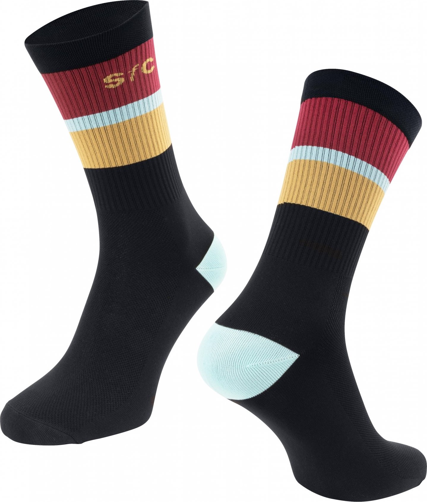 ponožky FORCE STRIPE dlouhé, černé Velikost: S-M/36-41