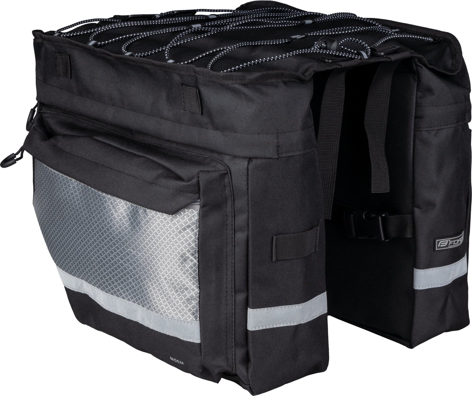 brašna-dvojbrašna zadní FORCE NOEM, černá 2x10 l