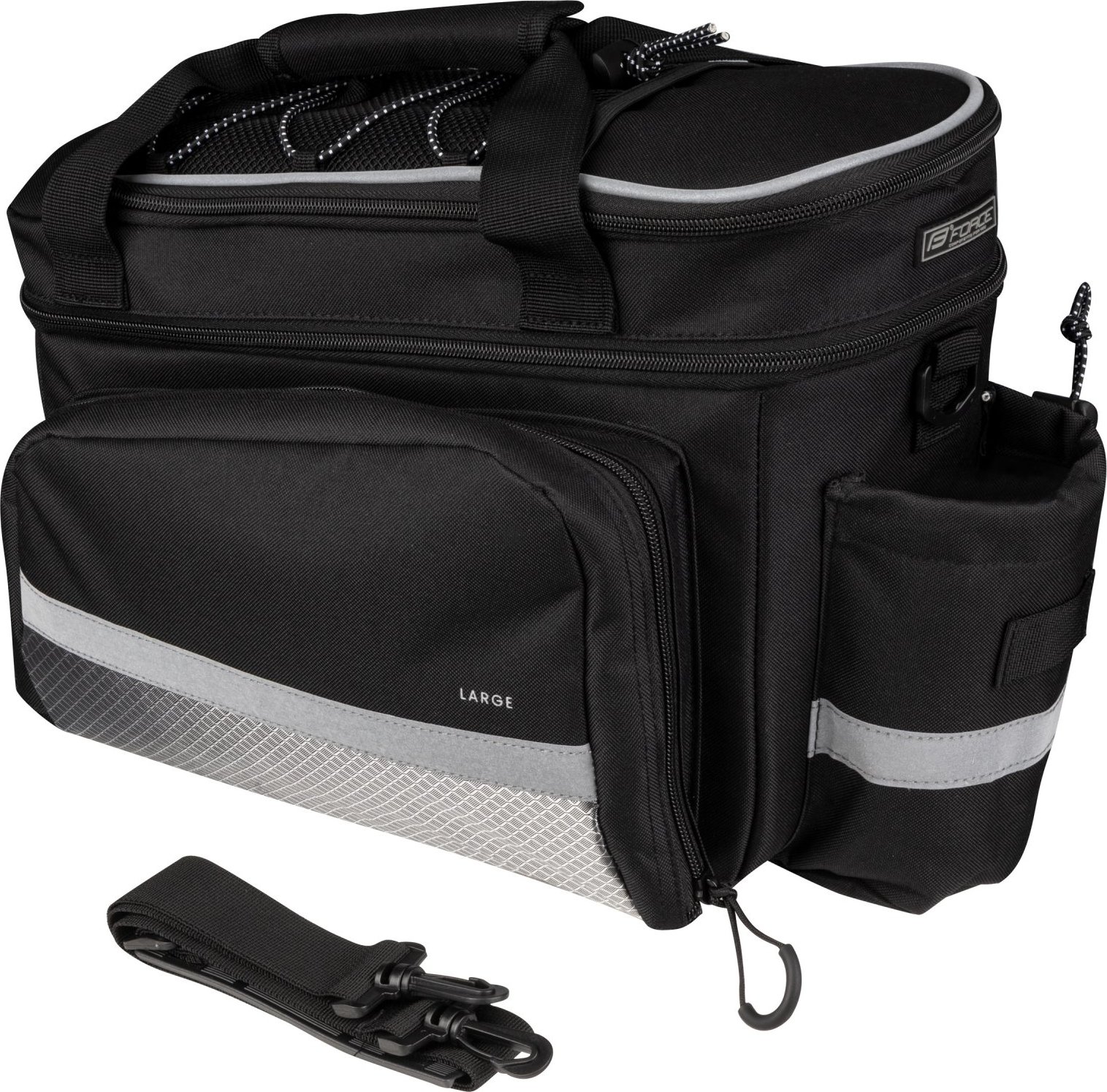 brašna na zadní nosič FORCE LARGE, černá 20 l