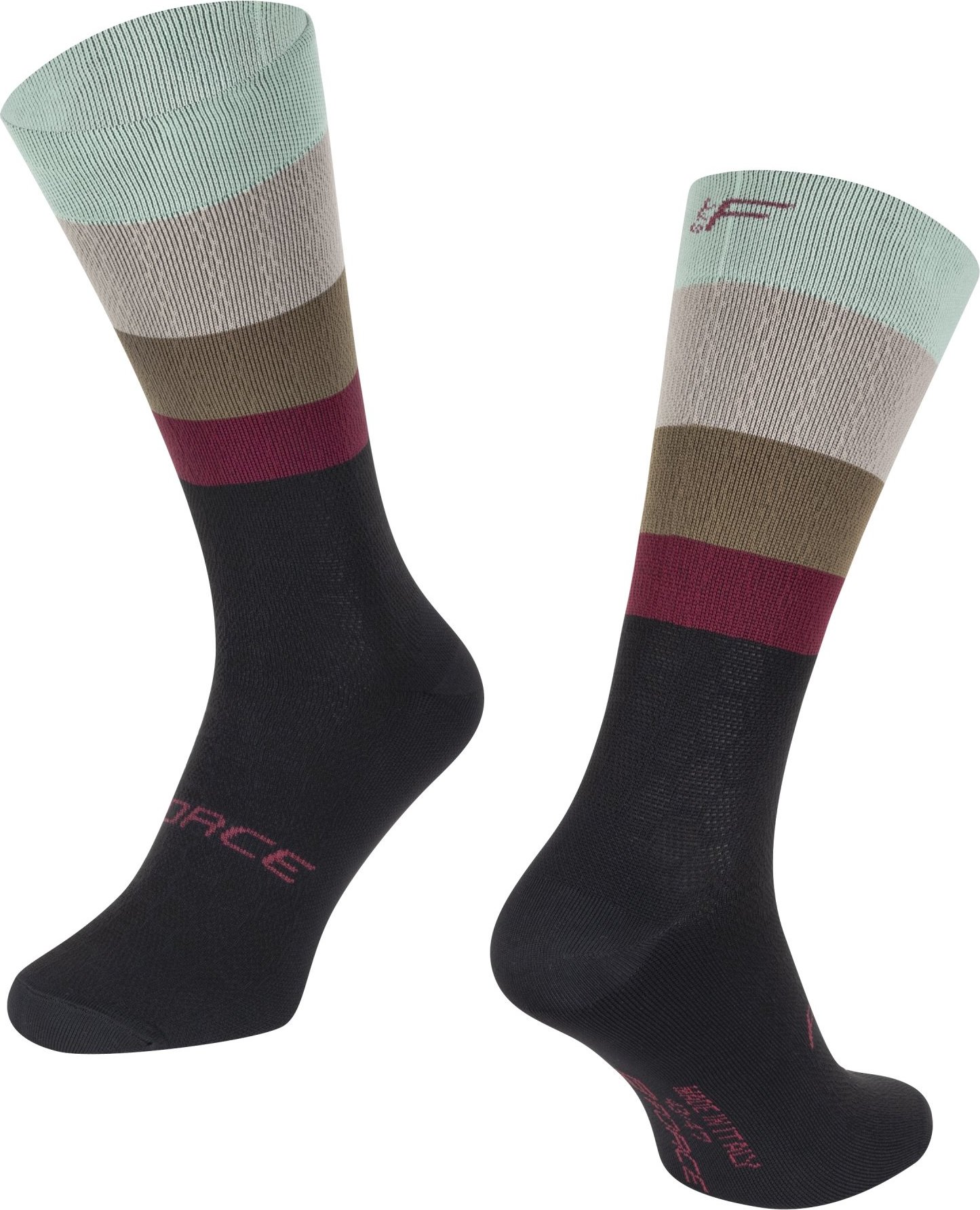 ponožky FORCE FREEDOM, černá-mint Velikost: L-XL /43 -47