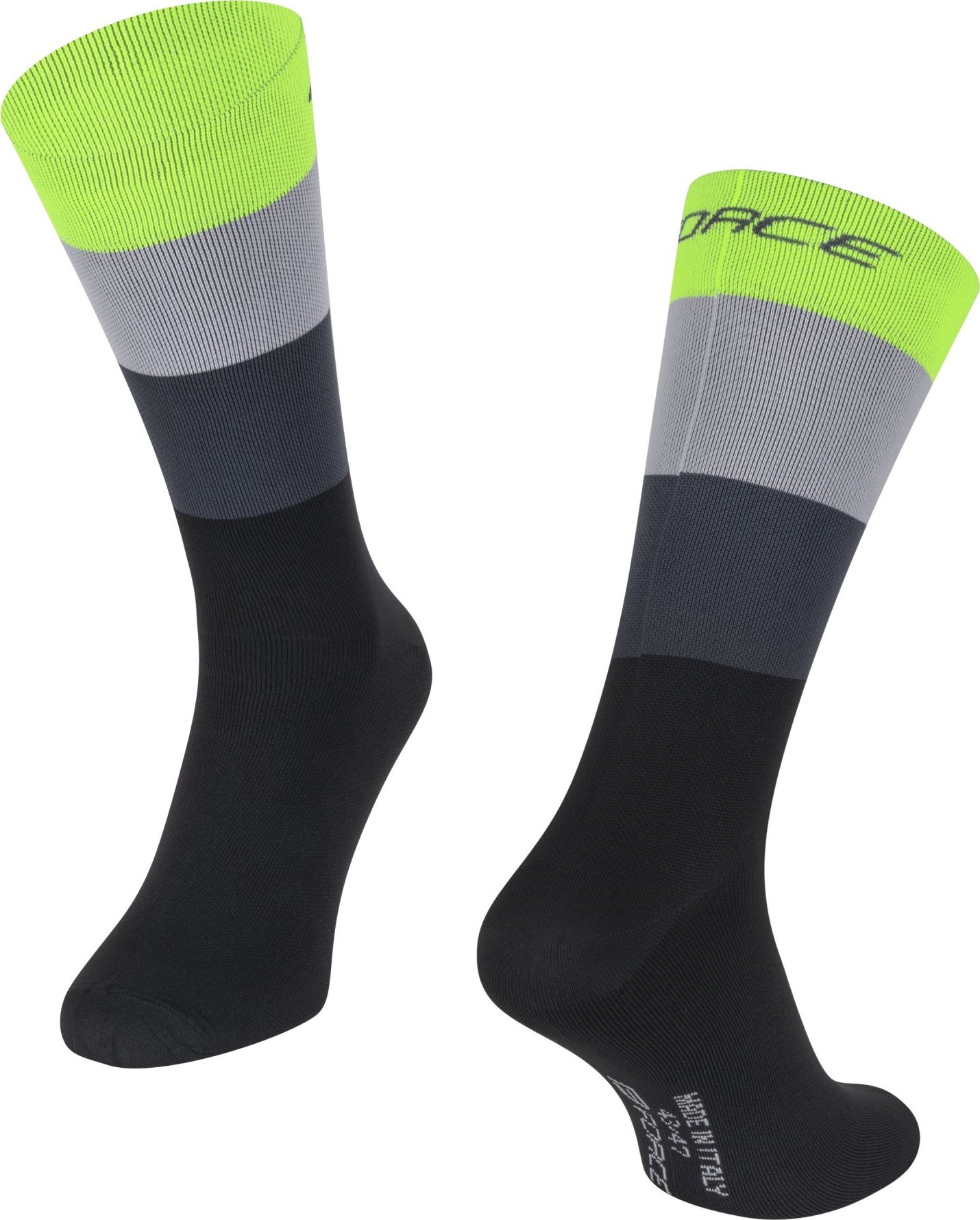 ponožky FORCE RAINBOW, černá-fluo Velikost: S-M / 38-42