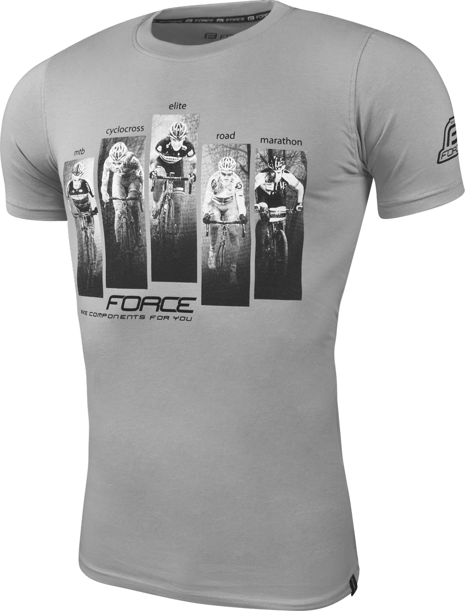 triko FORCE WORLD krátký rukáv, šedé Velikost: S