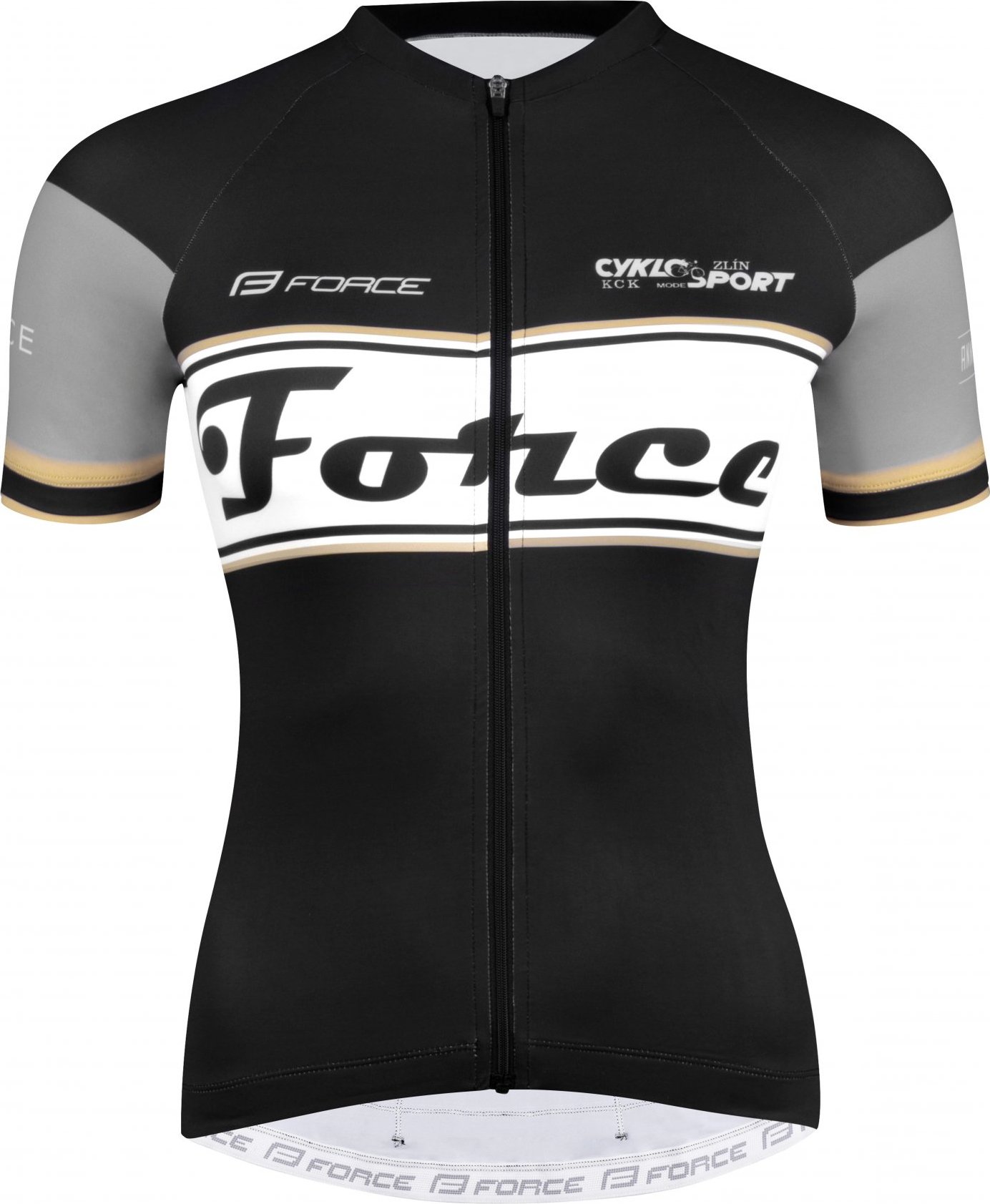 FORCE dres F RETRO UNI kr. rukáv, černo-zlatý Velikost: L
