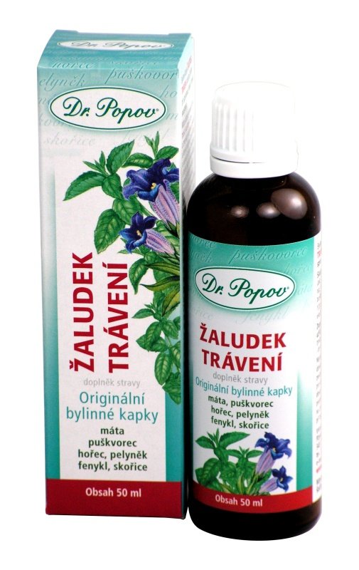 Žaludek - trávení, originální bylinné kapky, 100 ml Dr. Popov