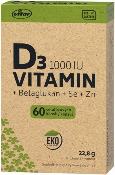 VITAR EKO Vitamin D3 1000 IU, 60 kapslí