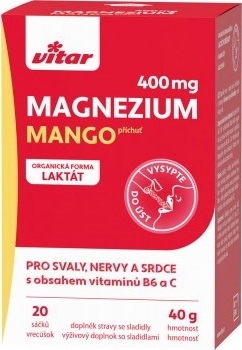 Enervit Vitar Magnézium 400 mg 20 sáčků - mango