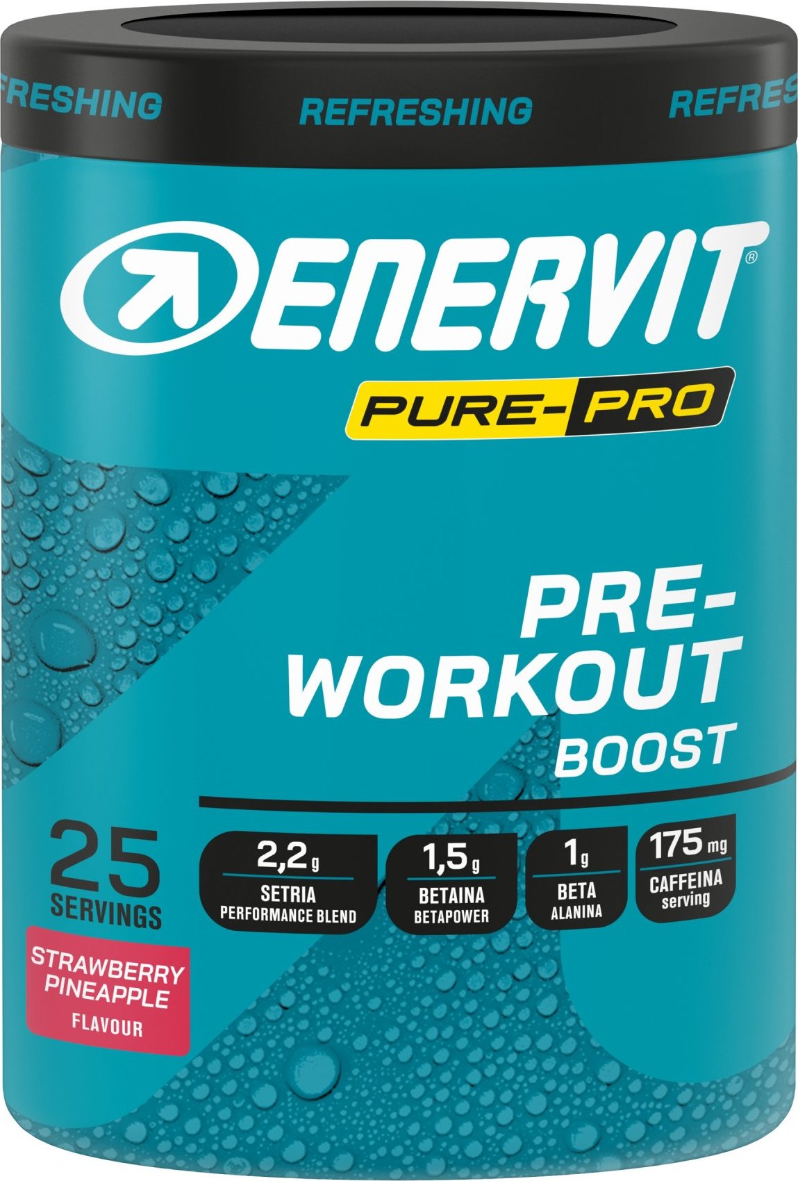 ENERVIT PRE-Workout Boost, dóza, 313 g jahoda + ananas