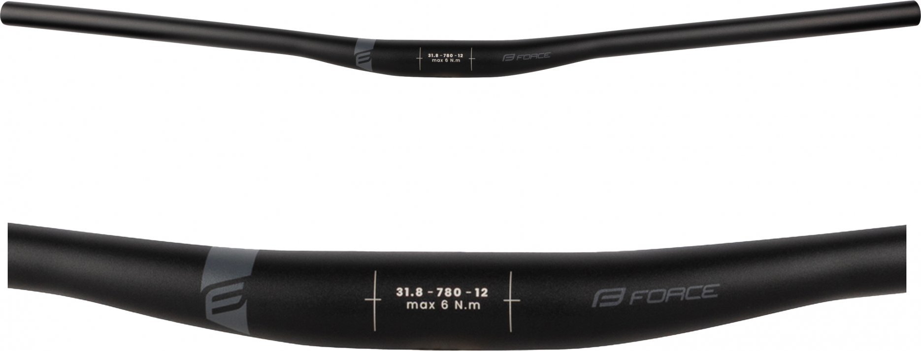 řídítka FORCE TEAM prohlé 31,8/ 780 Al,černé mat