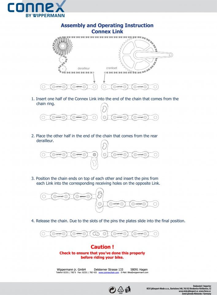 spojka CONNEX pro 12 řetěz, stříbrná