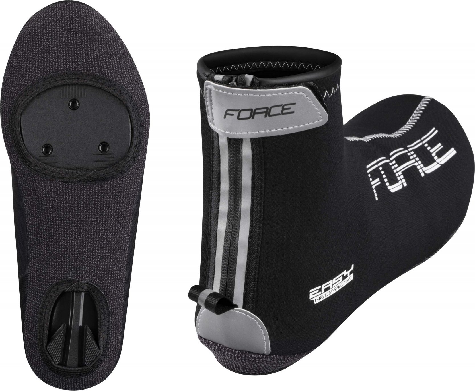 FORCE návleky treter F NEOPREN EASY ROAD, černé Velikost: S