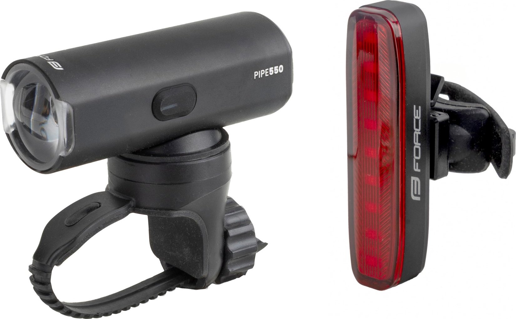 světla sada FORCE PIPE USB přední+zadní