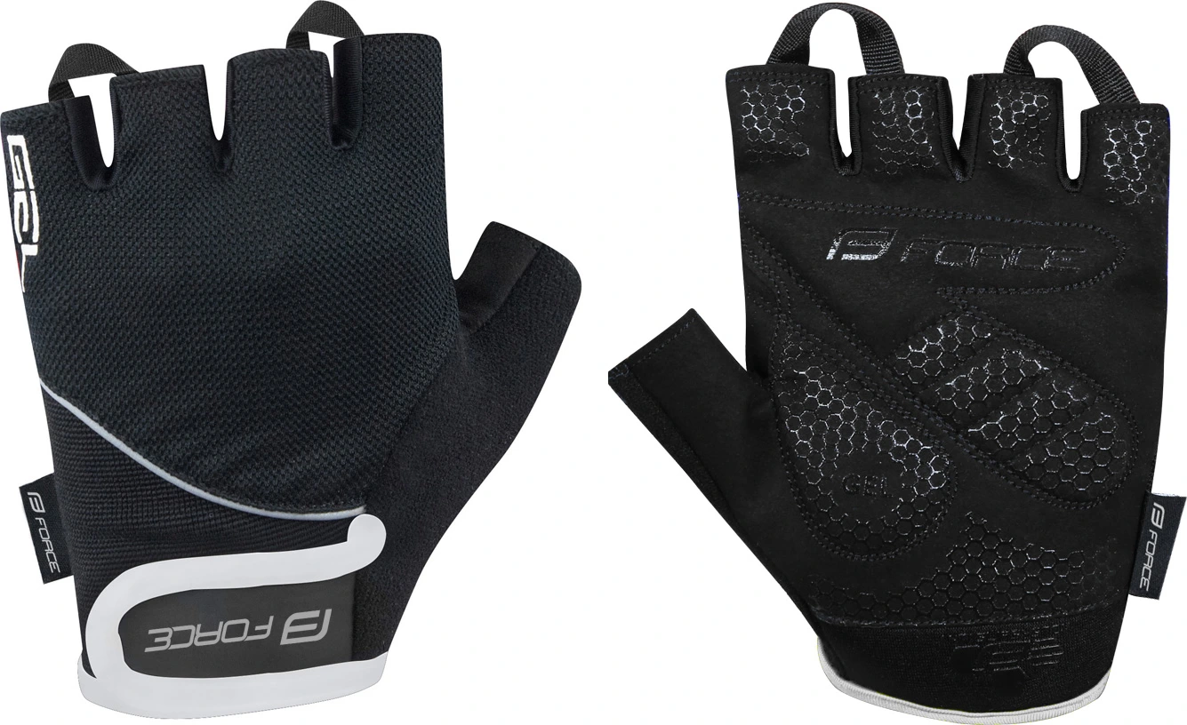rukavice FORCE GEL, černé Velikost: XS