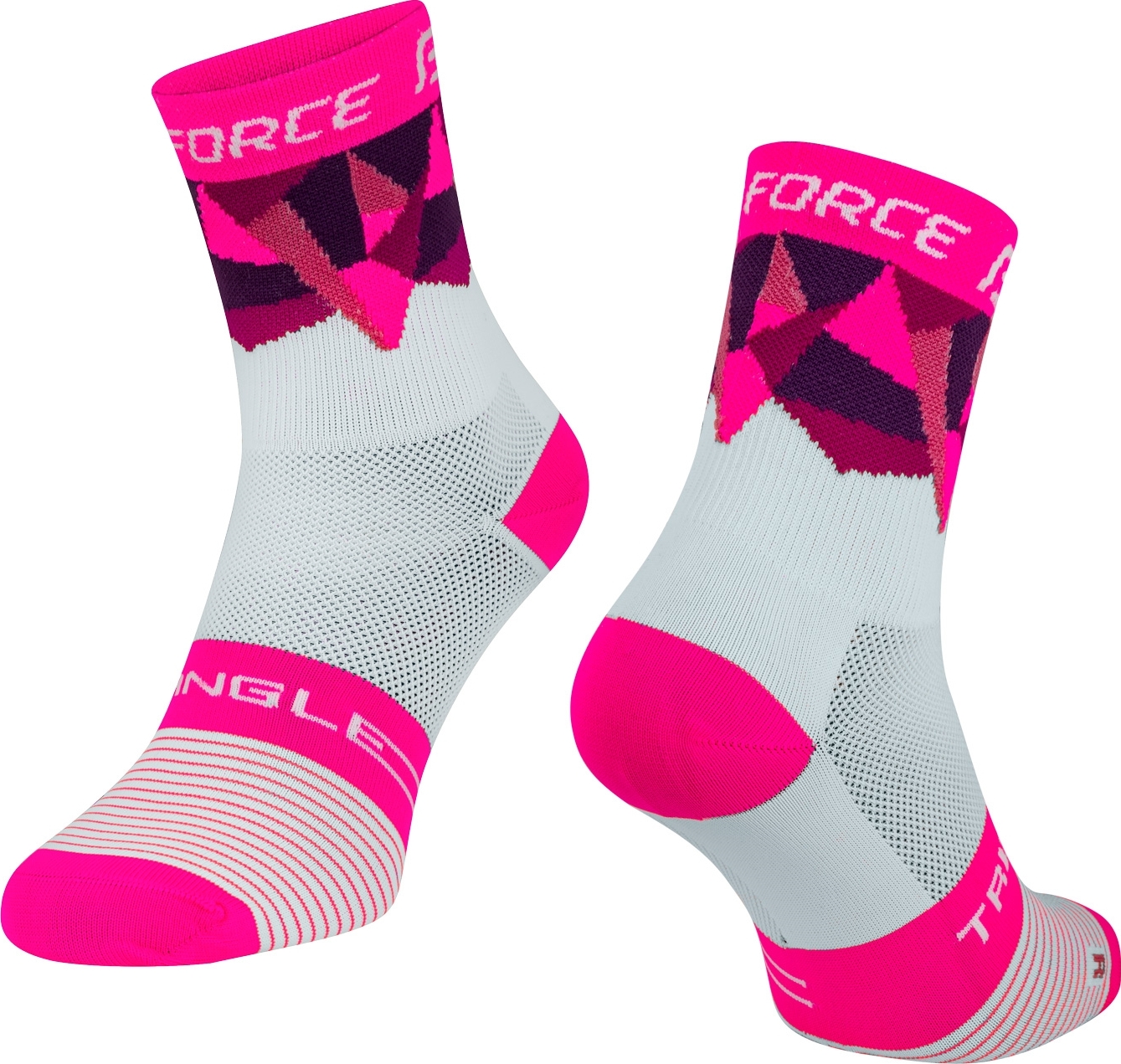 FORCE ponožky F TRIANGLE, bílo-růžové Velikost: L-XL/42-47