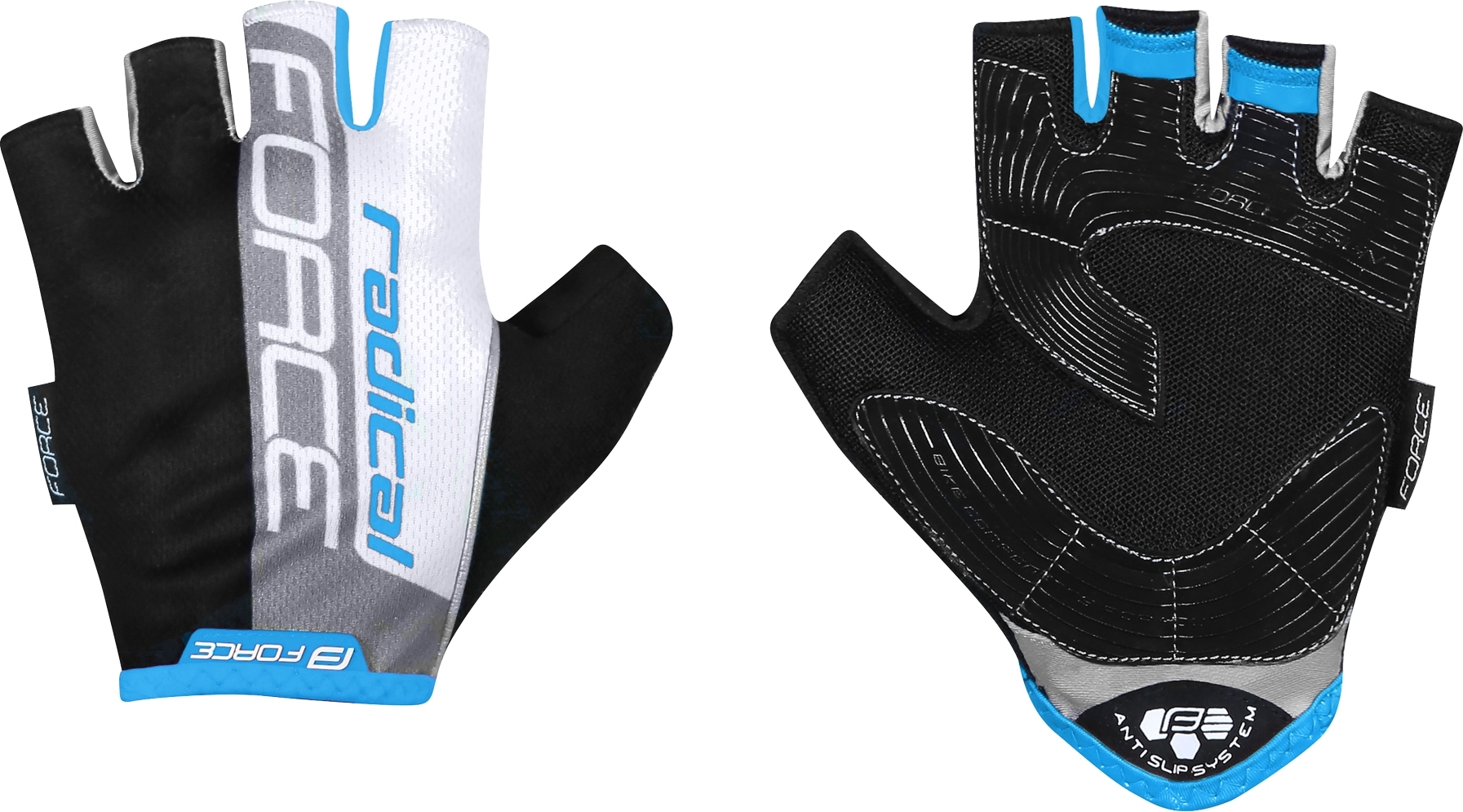 rukavice FORCE RADICAL, černo-bílo-modré Velikost: L