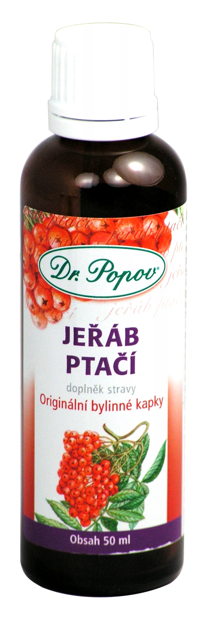 Dr. Popov Jeřáb ptačí, originální bylinné kapky - min. trvanlivost do 31.12.2025 Objem: 50 ml