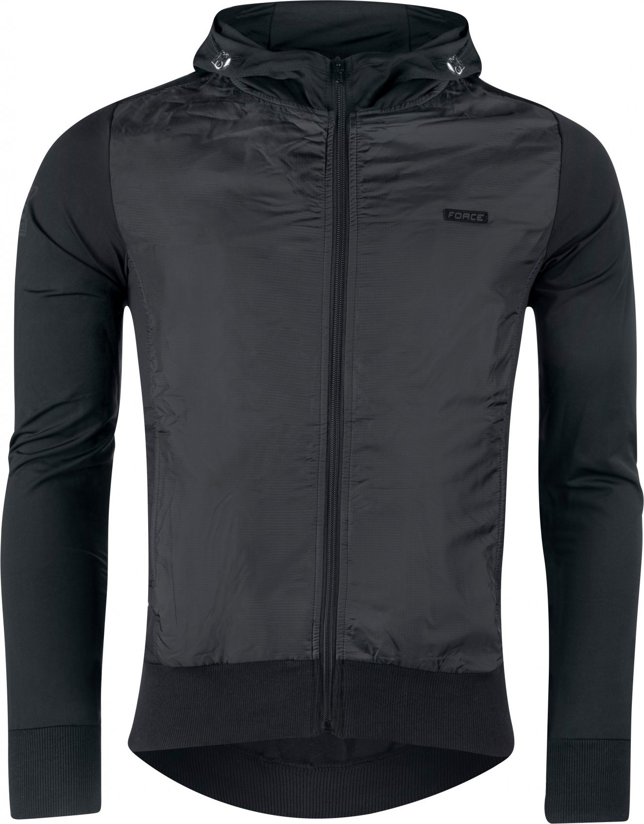 mikina/bunda FORCE ELEGANT celorozepínací,černá Velikost: celorozepínací,černáXXL