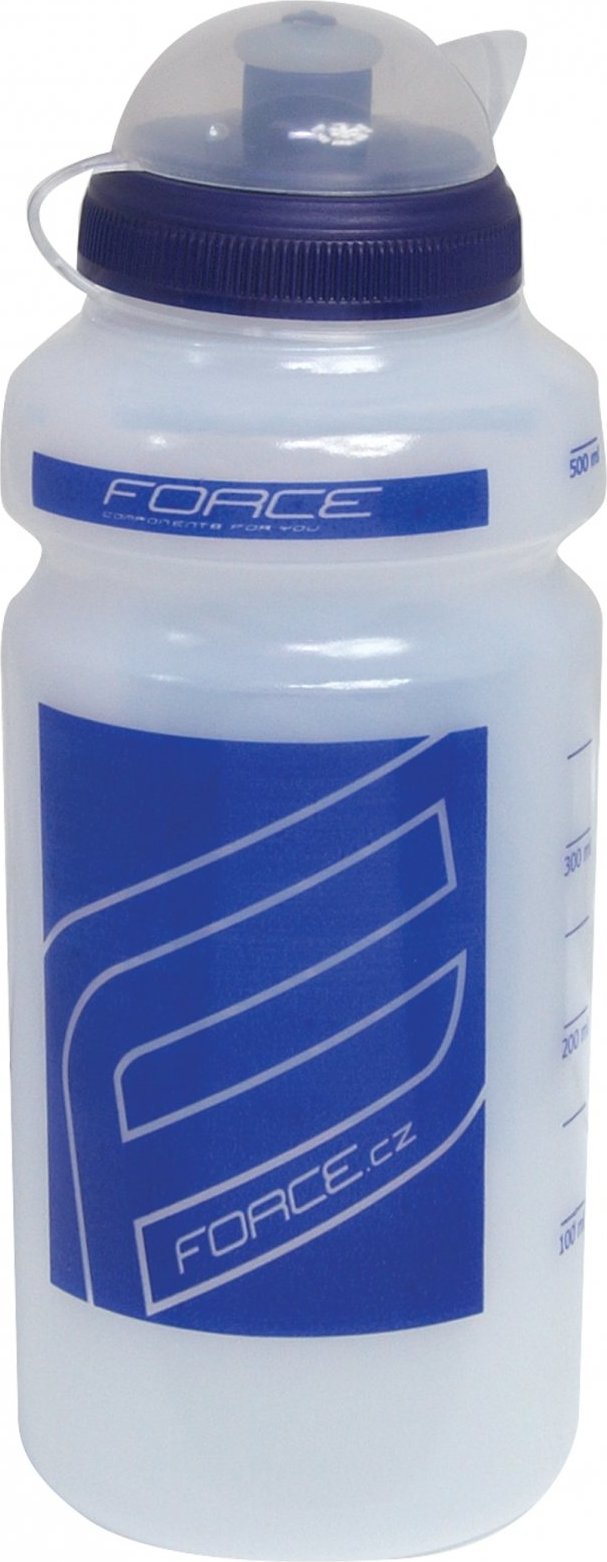 láhev FORCE "F" 0,5 l, čirá/modrý potisk