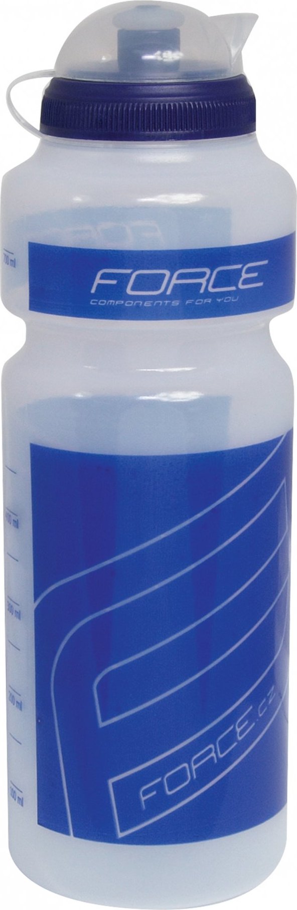 láhev FORCE "F" 0,75 l, čirá/modrý potisk