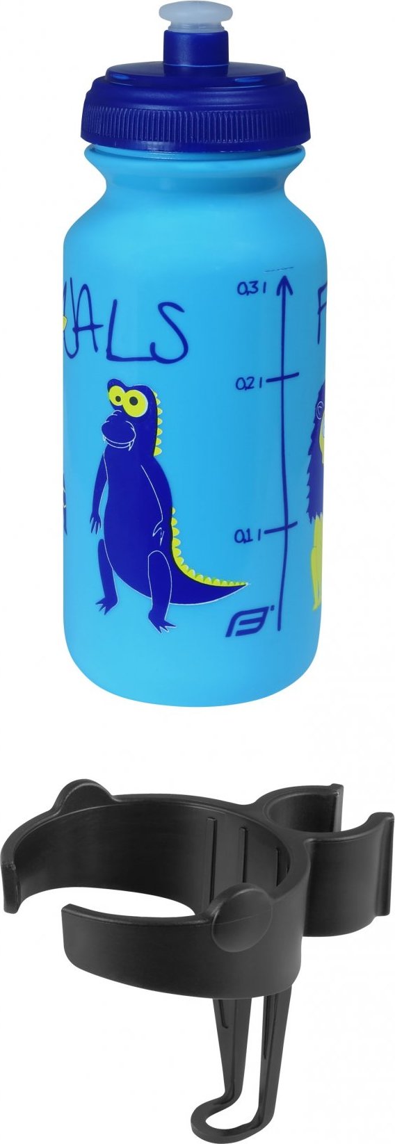láhev dětská FORCE ZOO s držákem 0,3 l, modrá