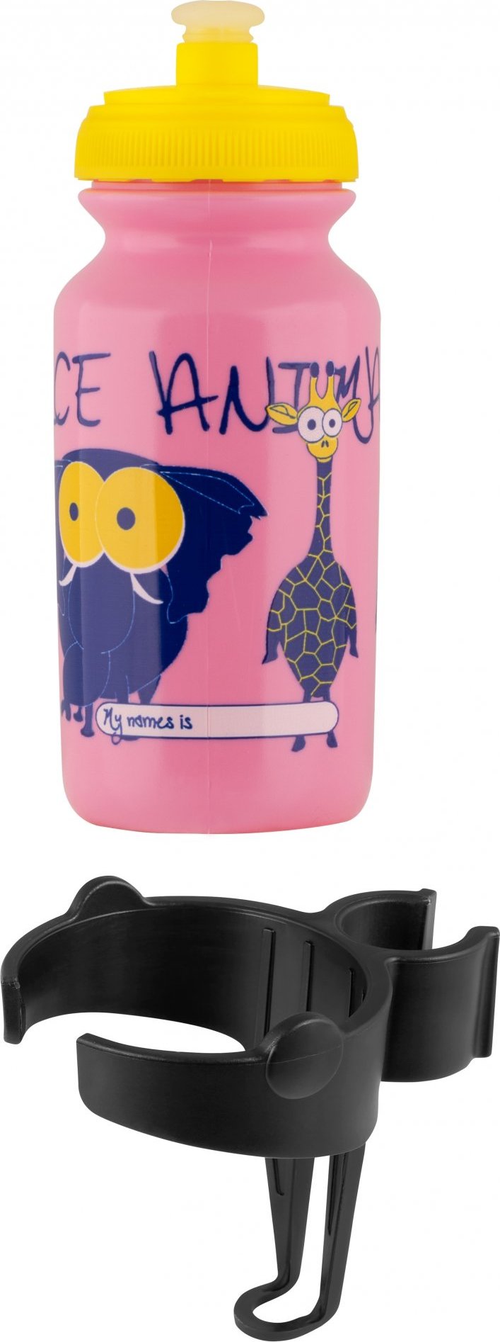 láhev dětská FORCE ZOO s držákem 0,3 l, růžová