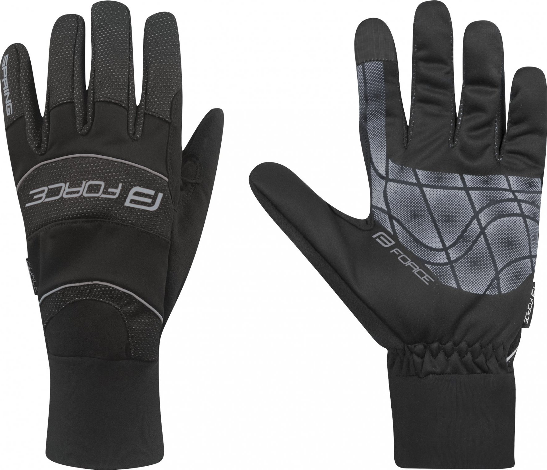 rukavice FORCE WINDSTER SPRING, černé Velikost: S