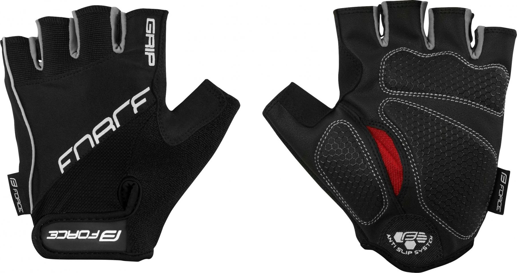 rukavice FORCE GRIP gel, černé Velikost: S