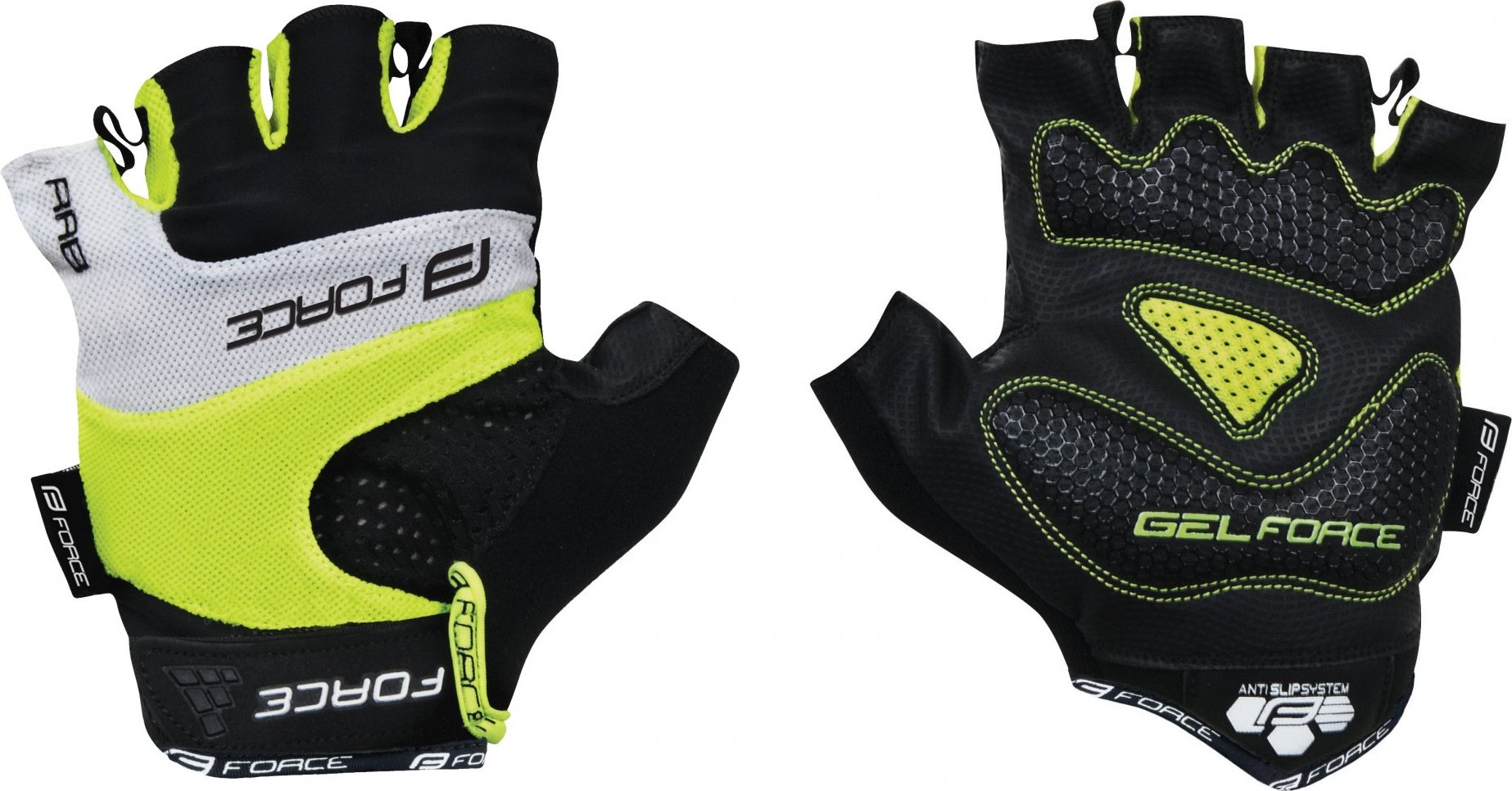 rukavice FORCE RAB gel, fluo Velikost: S