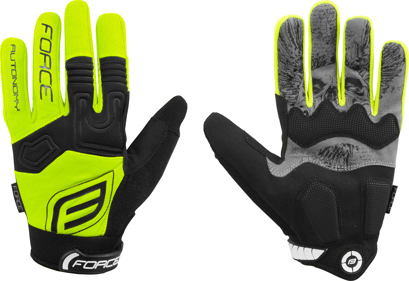 rukavice FORCE MTB AUTONOMY, fluo Velikost: S