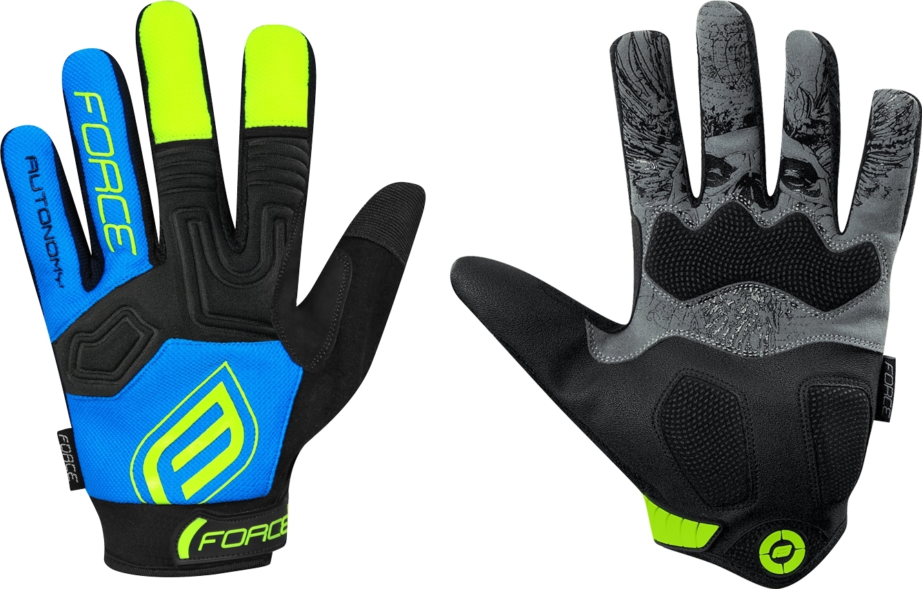rukavice FORCE  MTB AUTONOMY, černo-modré Velikost: MTB AUTONOMY černo-modré L
