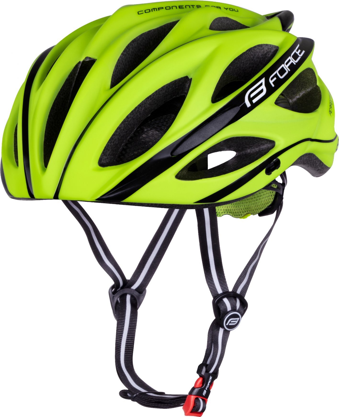 přilba FORCE BULL, fluo-černá Velikost: S-M