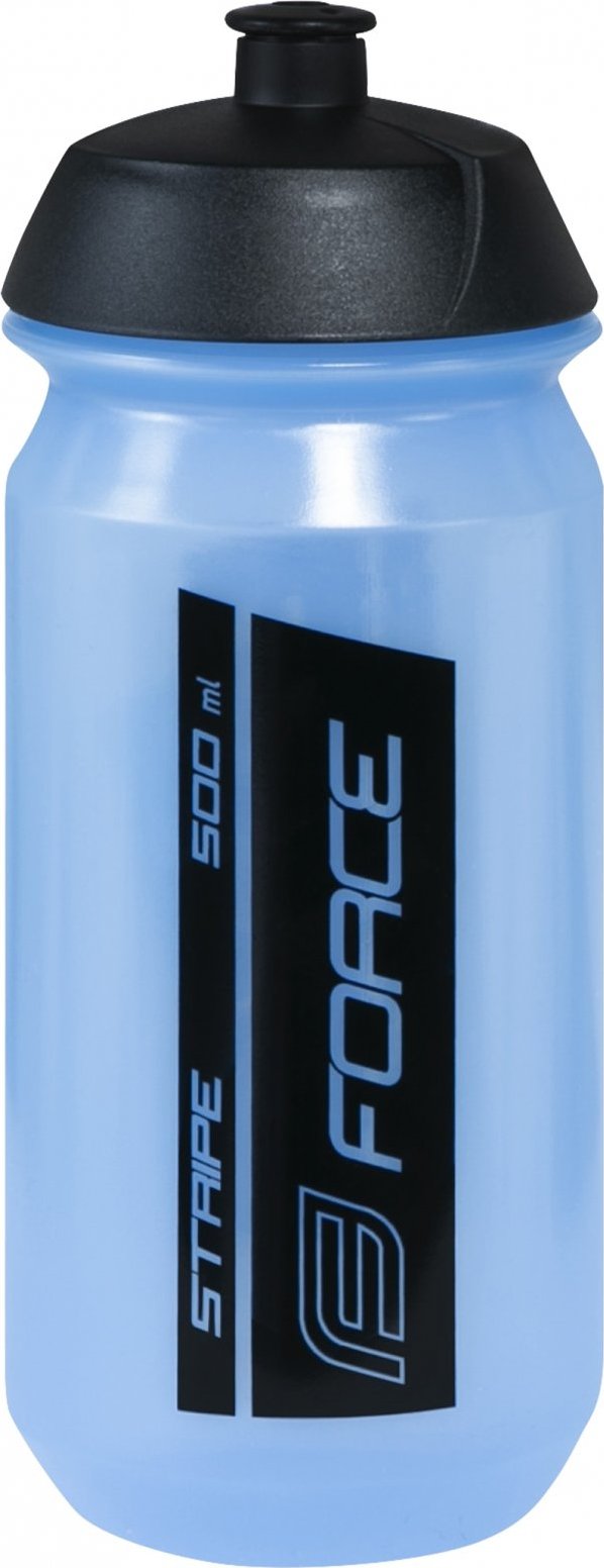 láhev FORCE STRIPE 0,5 l, transpar.modrá-černá