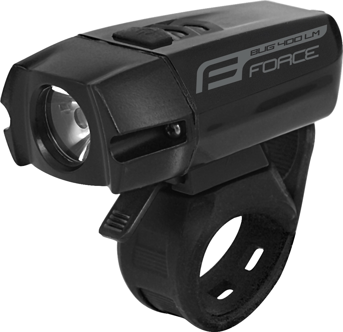 světlo přední FORCE BUG 400LM USB, černé