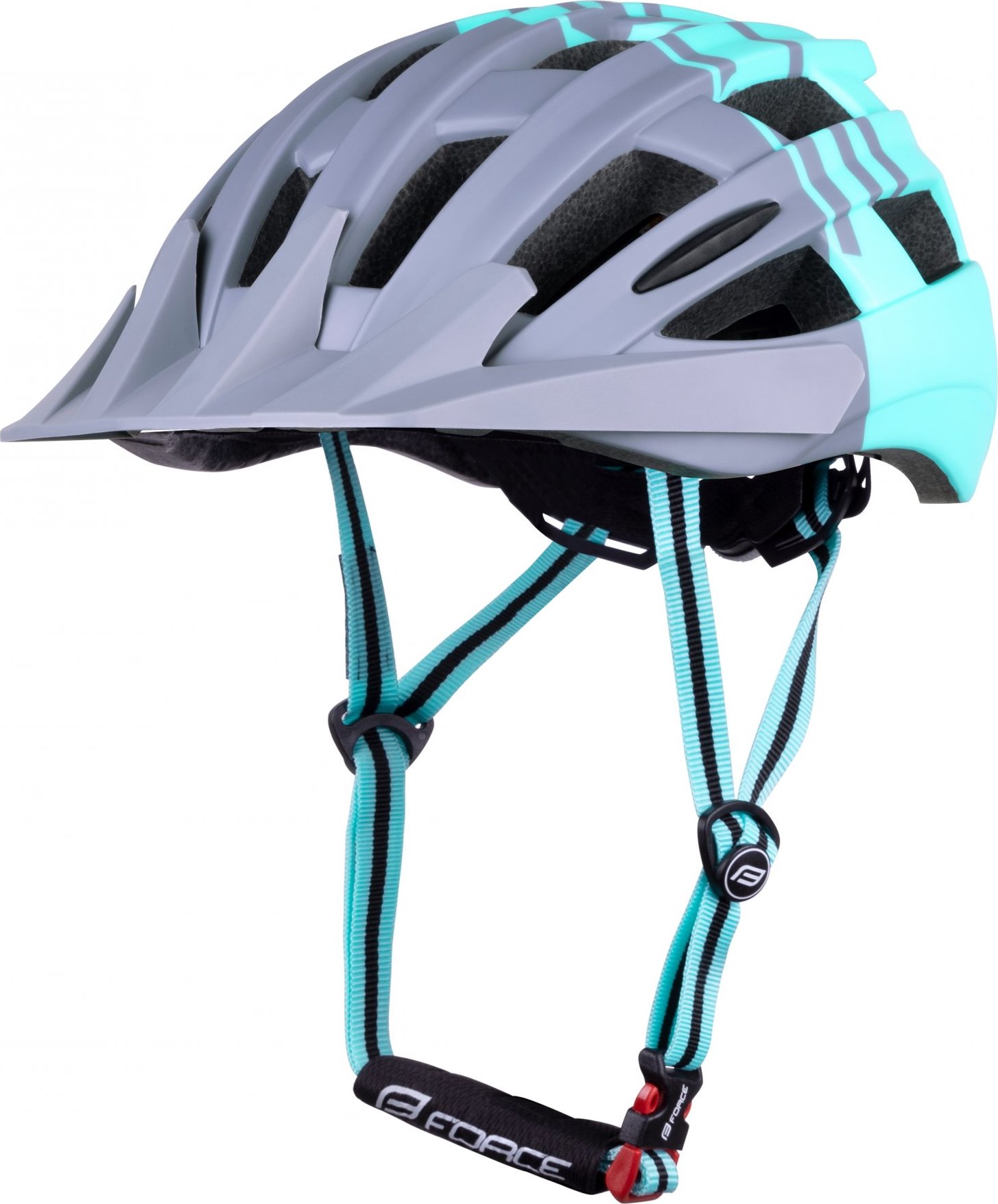 přilba FORCE CORELLA MTB, šedo-tyrkysová Velikost: L-XL