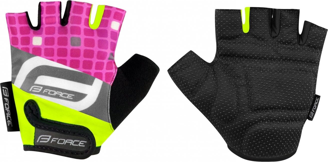 FORCE rukavice F SQUARE KID, fluo-růžové Velikost: XL