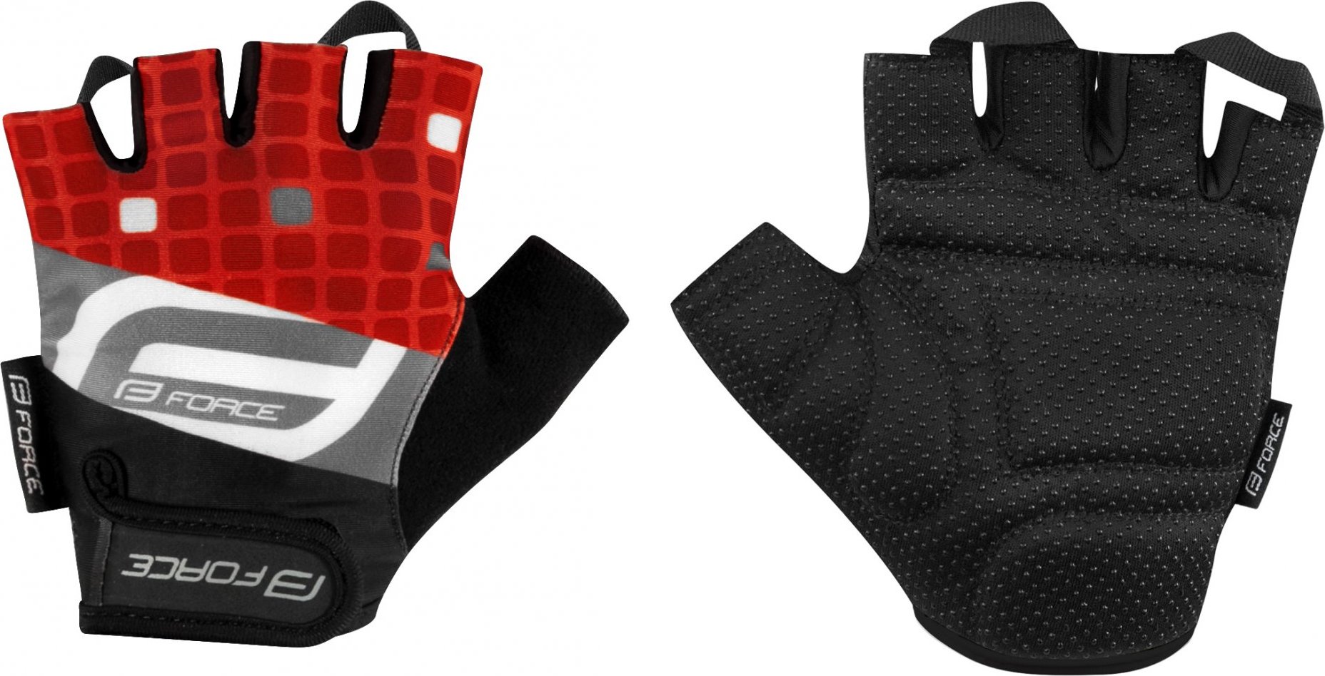 rukavice FORCE SQUARE, červené Velikost: M