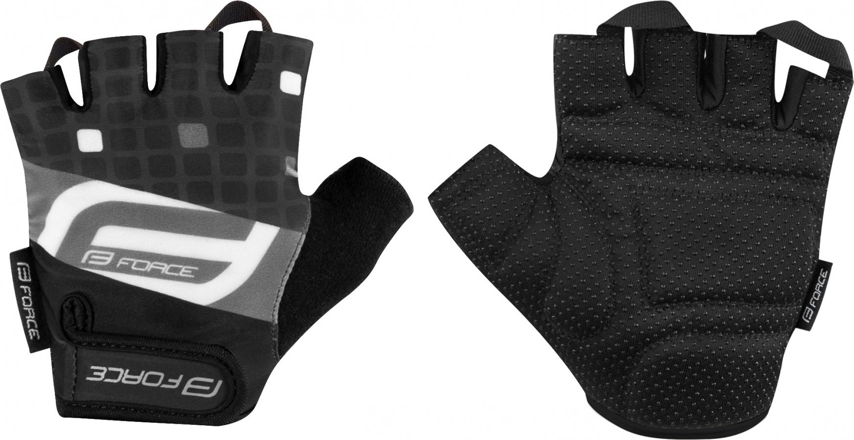 rukavice FORCE SQUARE, černé Velikost: S