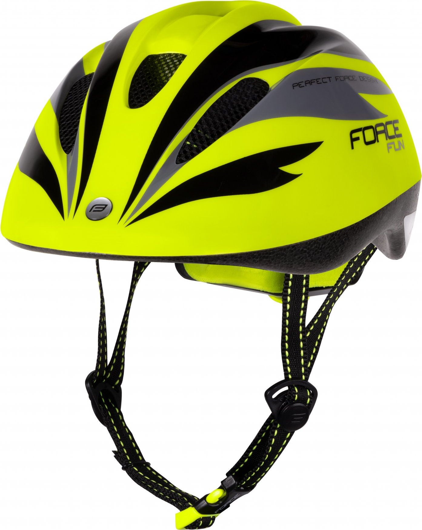přilba FORCE FUN STRIPES dětská, fluo-černo-šedá Velikost: S