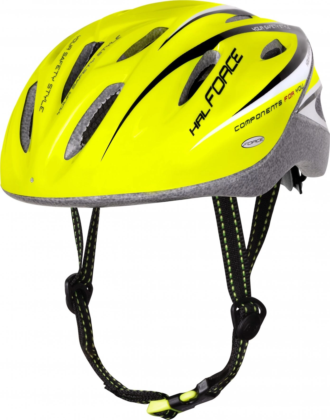 přilba FORCE HAL, fluo-černá Velikost: XS-S