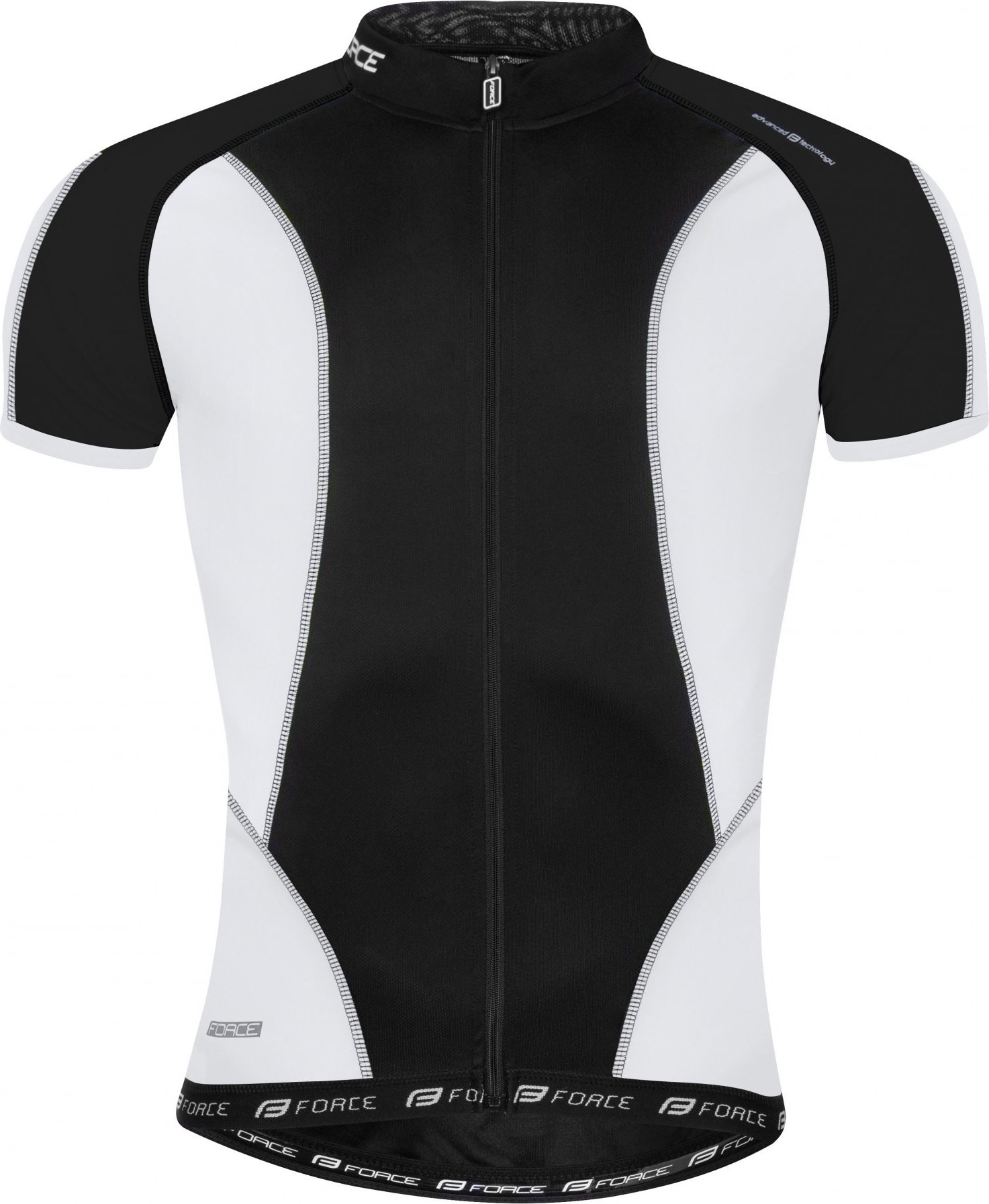 dres FORCE T12 krátký rukáv, černo-bílý Velikost: XS