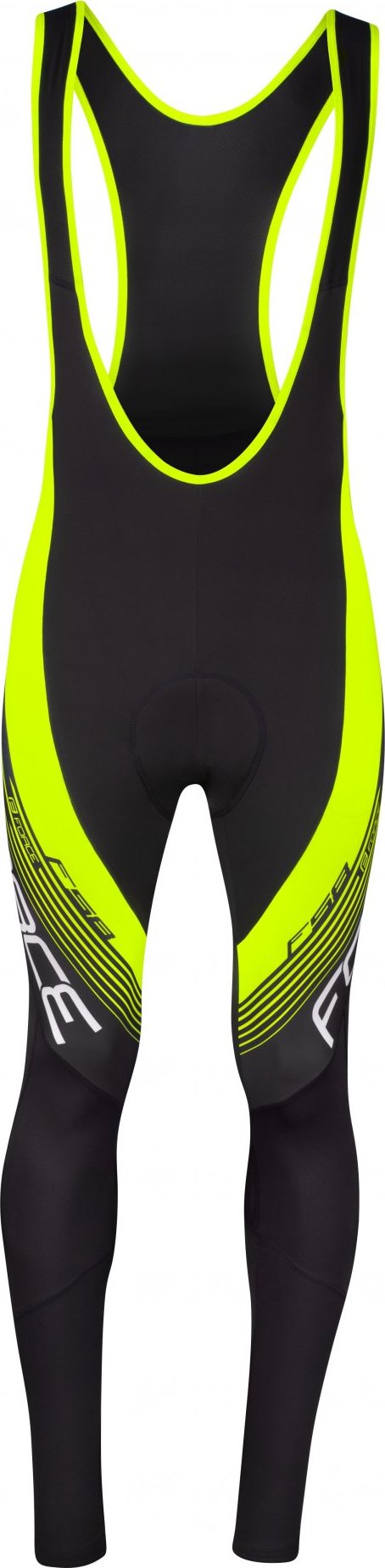 kalhoty FORCE F58 se šráky a vložkou,černo-fluo Velikost: vložkou,črn-fluo S